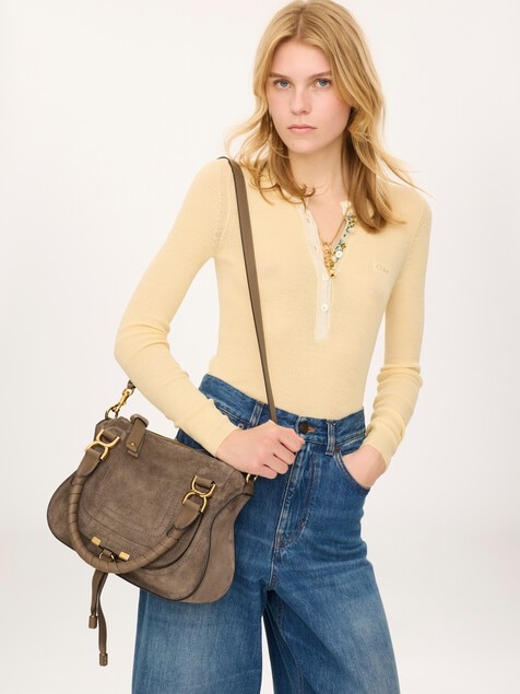 Small Marcie bag in suede leather