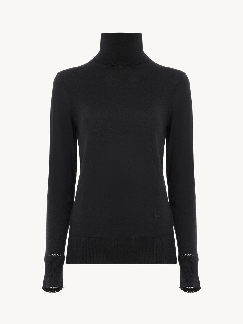 Fitted turtleneck in a wool knit by Chloé