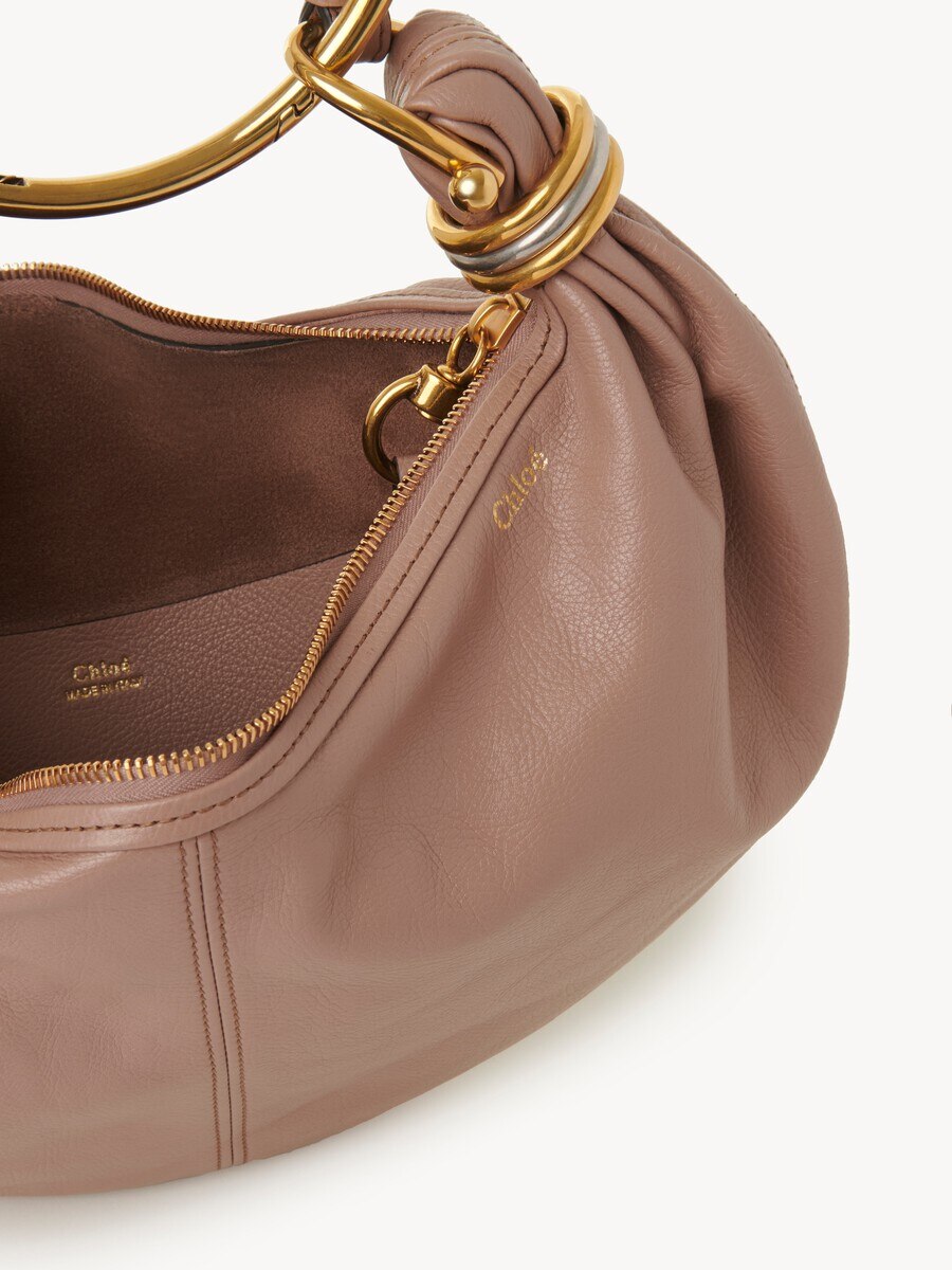 Small Bracelet Hobo bag in grained leather - 8