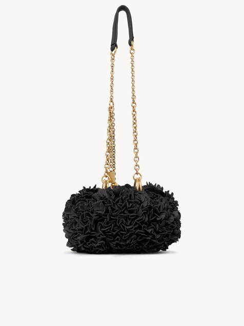 Chlo&eacute; Pliss&eacute; shoulder bag with chain in leather flowers