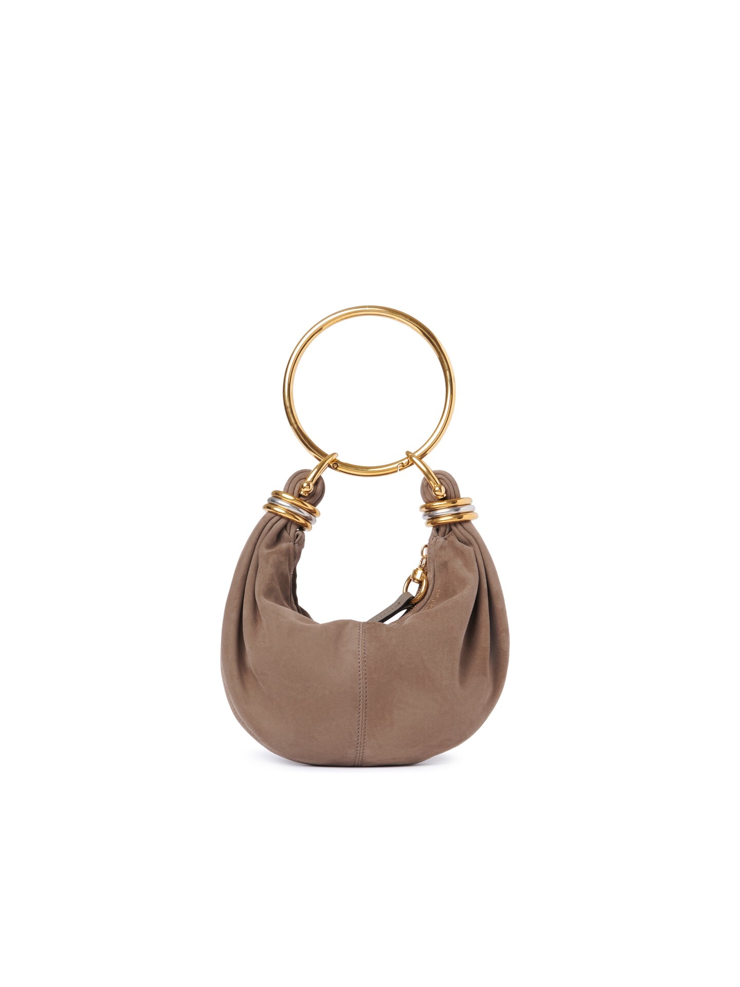 Mini Bracelet Hobo bag in suede leather Grey - Chloé