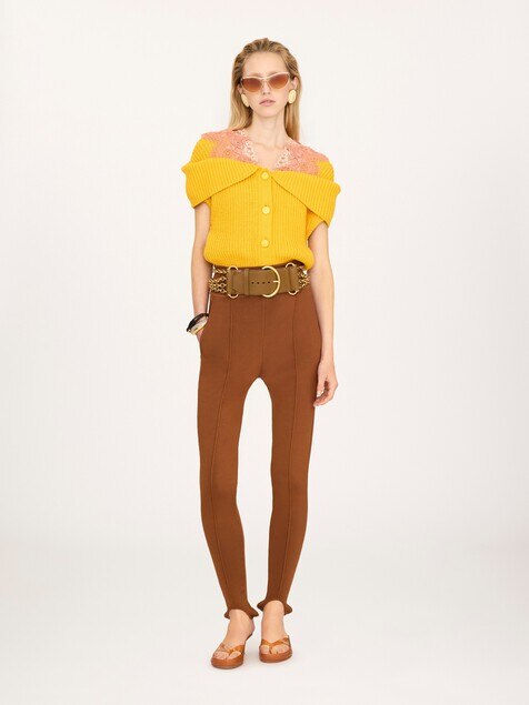 Stirrup trousers in a jacquard knit