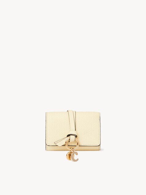 Mini Alphabet tri-fold in grained leather