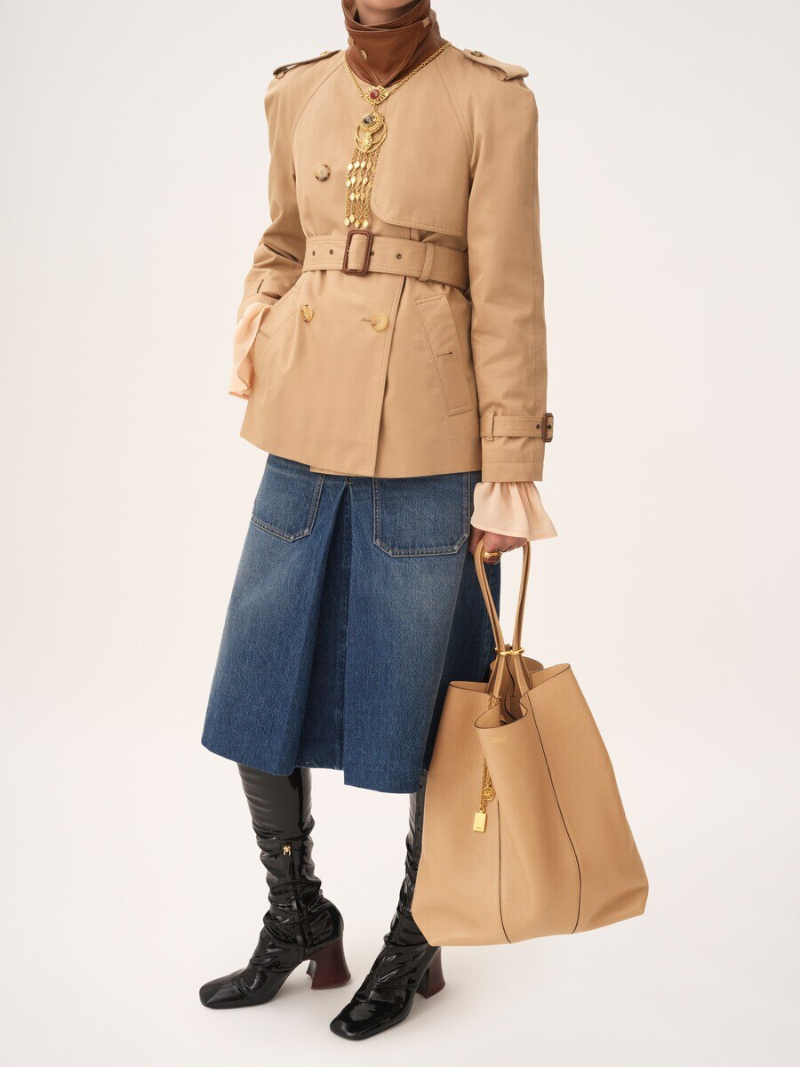 Large Chlo&eacute; Spin tote bag in grained leather - 7