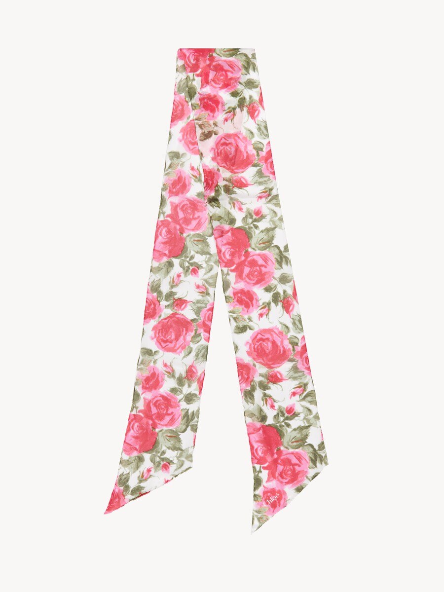 The Chlo&eacute; Wild Flowers bandeau scarf in silk georgette - 2