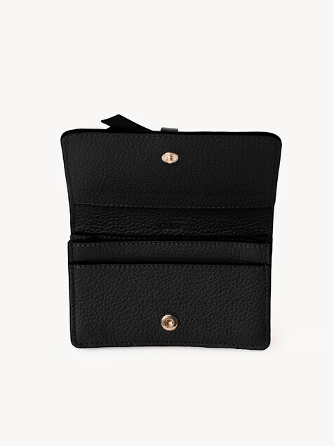 Alphabet card holder in grained leather