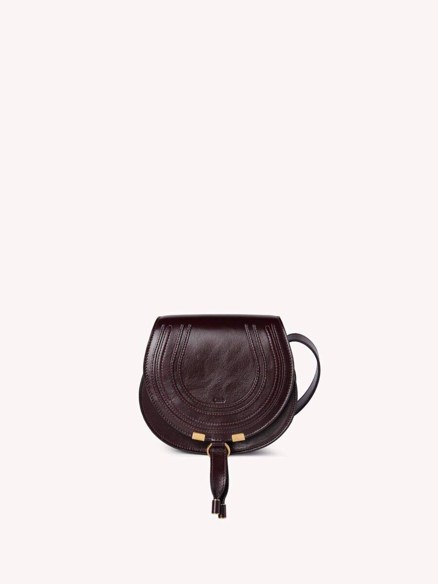 Bolso saddle peque&ntilde;o Marcie de cuero brillante - 2