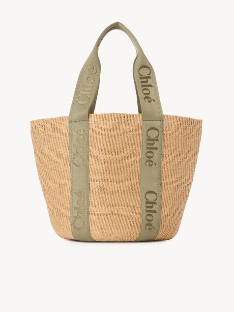 Bolso cesta grande Woody de fibras naturales