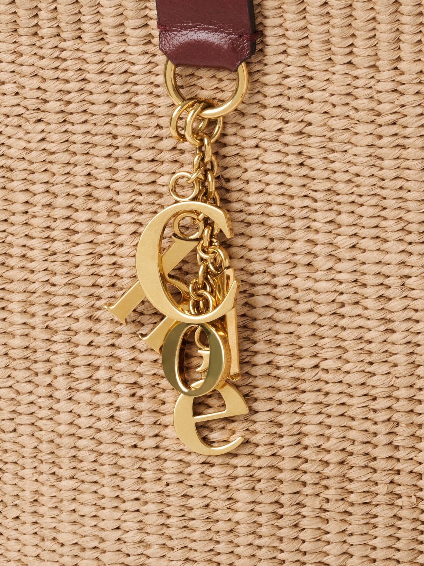 Chlo&eacute; Charms basket bag in natural fibres - 7