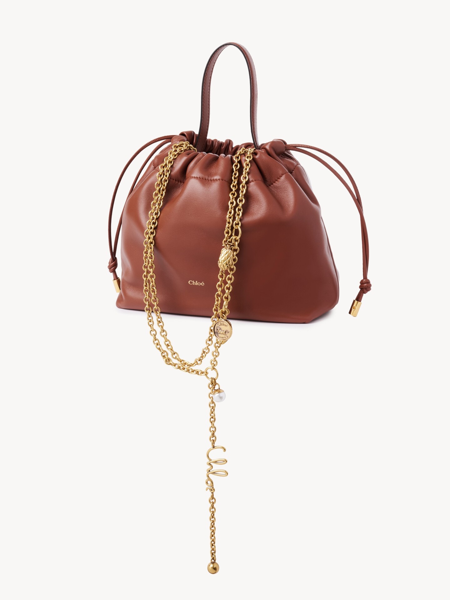 Borsa a spalla piccola Chlo&eacute; Icons con catena in pelle morbida - 4