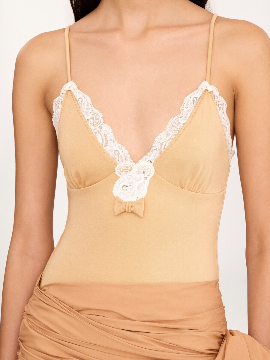 Ruched lace-trimmed bodysuit - 6