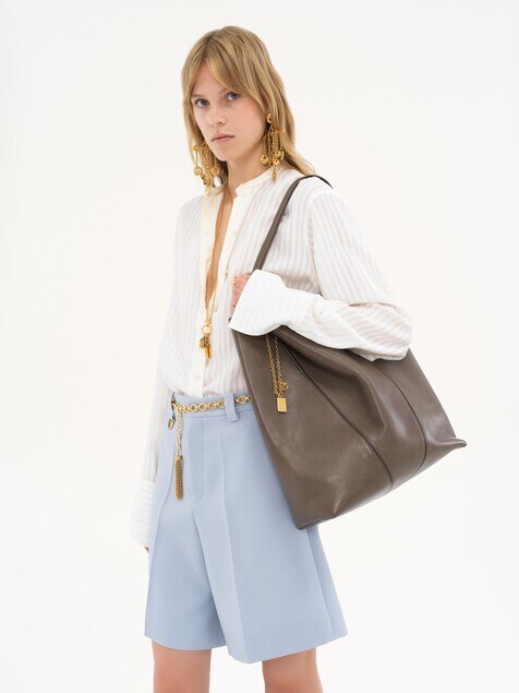 Large Chlo&eacute; Spin tote bag in grained leather