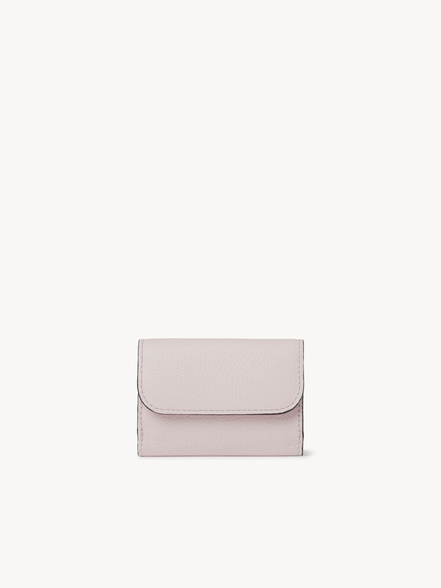 Dreifach klappbares Alphabet Mini-Portemonnaie aus genarbtem Leder - 3