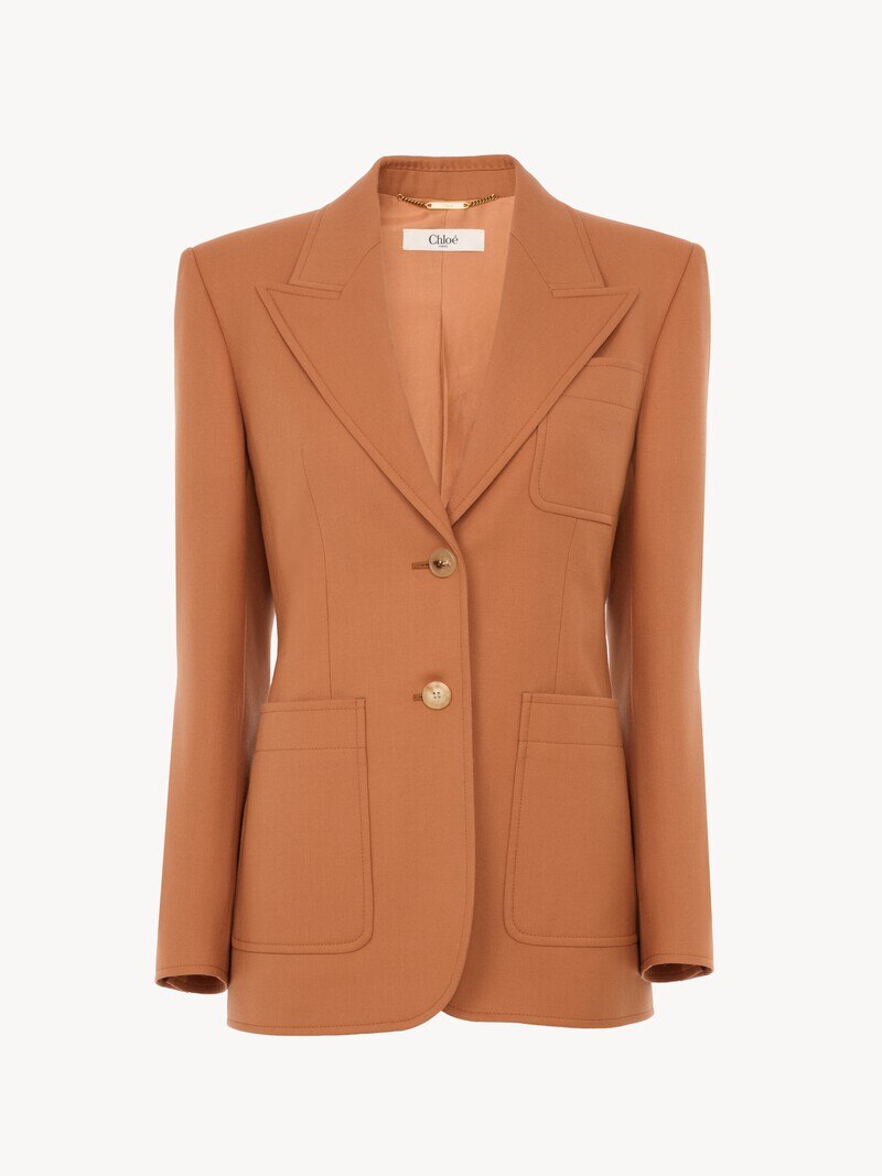 Single-breasted tailored jacket in wool gabardine by Chloé