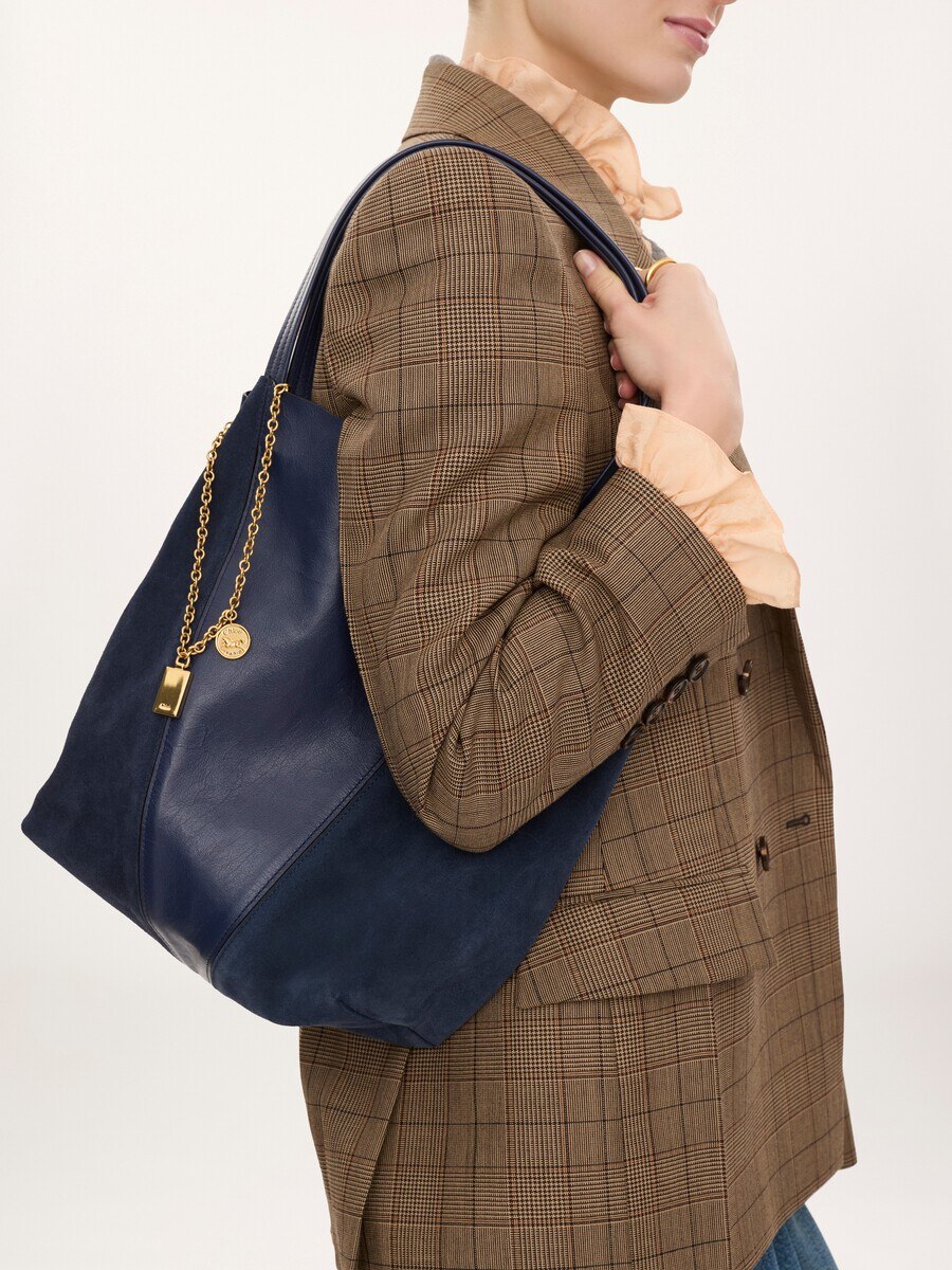 Chlo&eacute; Spin tote bag in grained & suede leather - 3