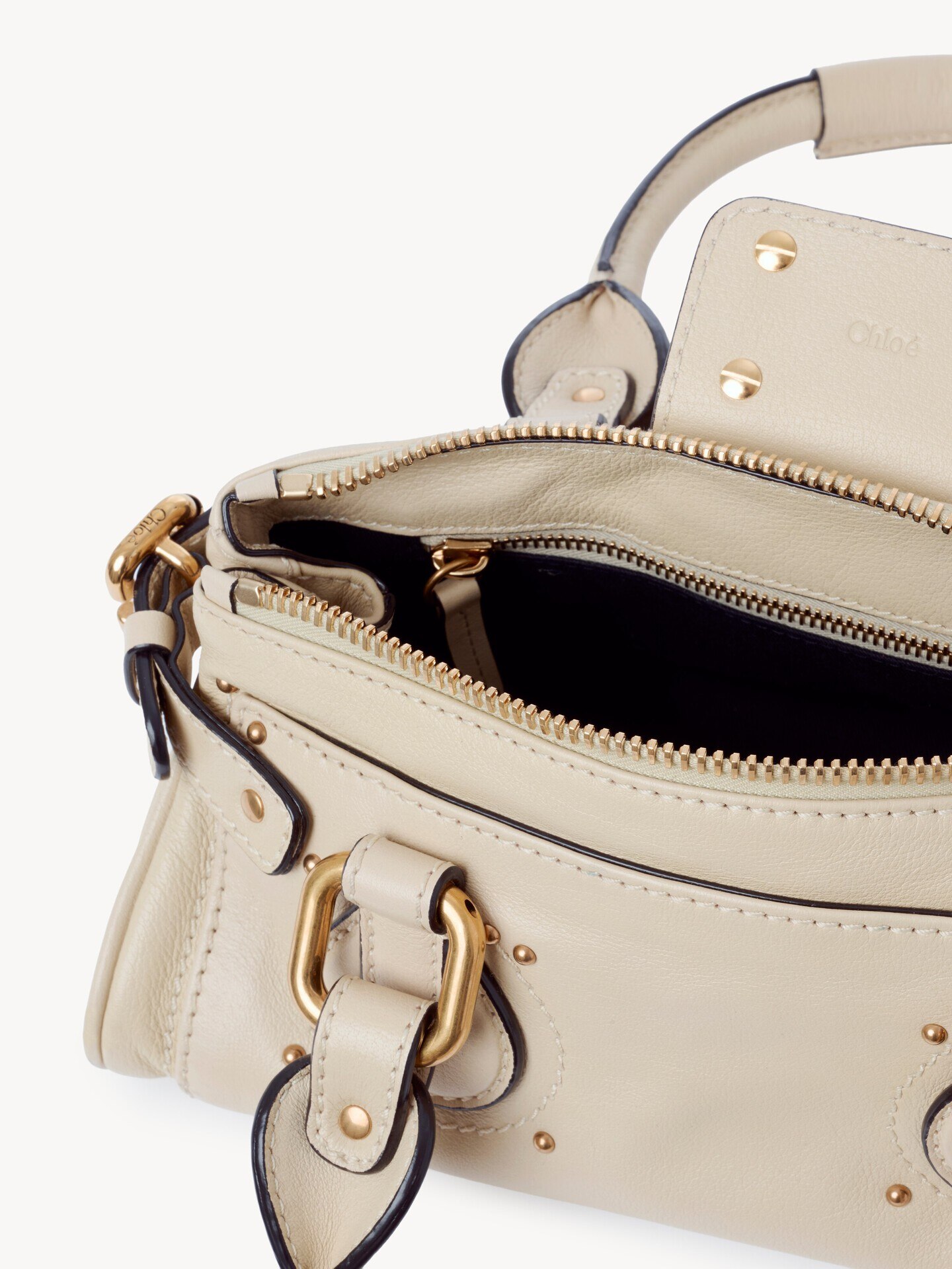 Small Paddington bag in grained leather White - Chloé