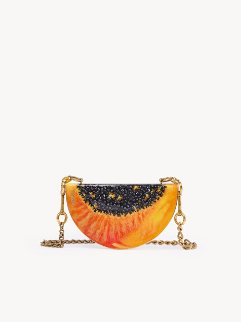 Chlo&eacute; Tropicus papaya minaudi&egrave;re in brass