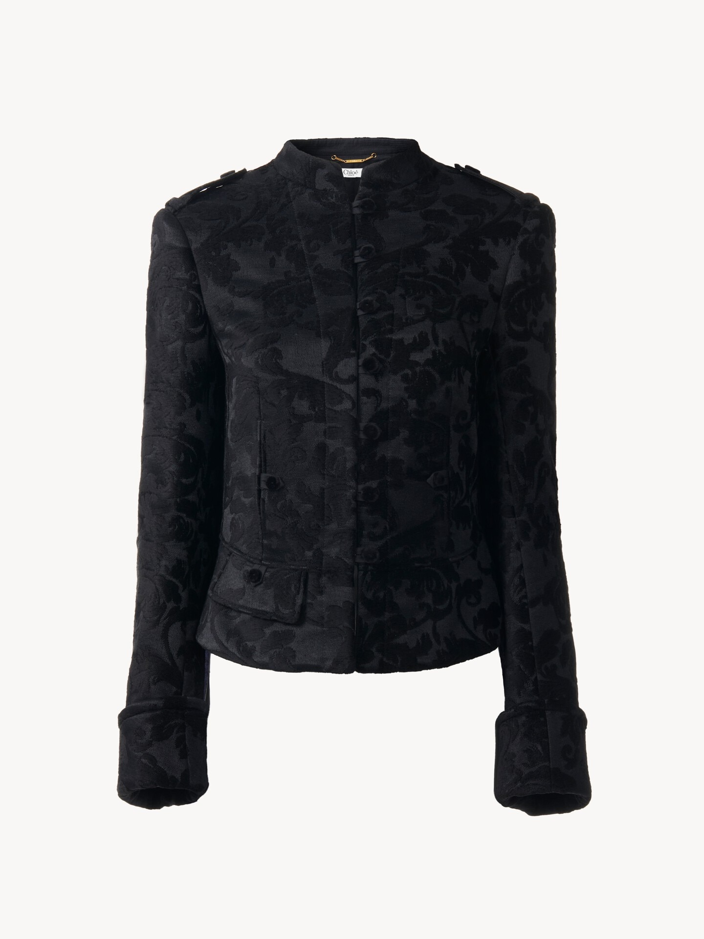 Fitted jacket in floral velvet - 2