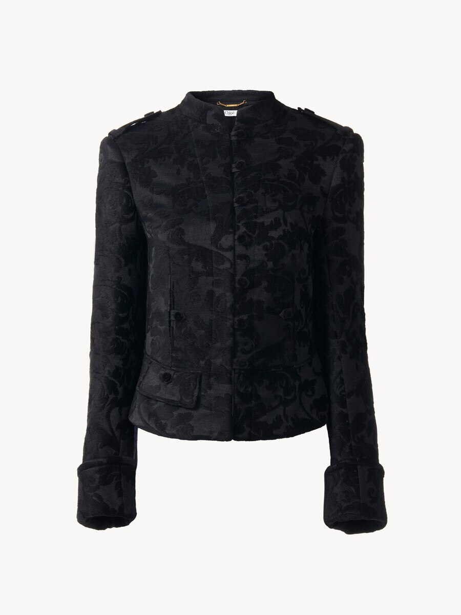 Fitted jacket in floral velvet - 2