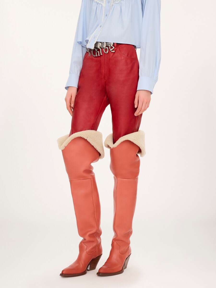 Slim trousers in leather - 6