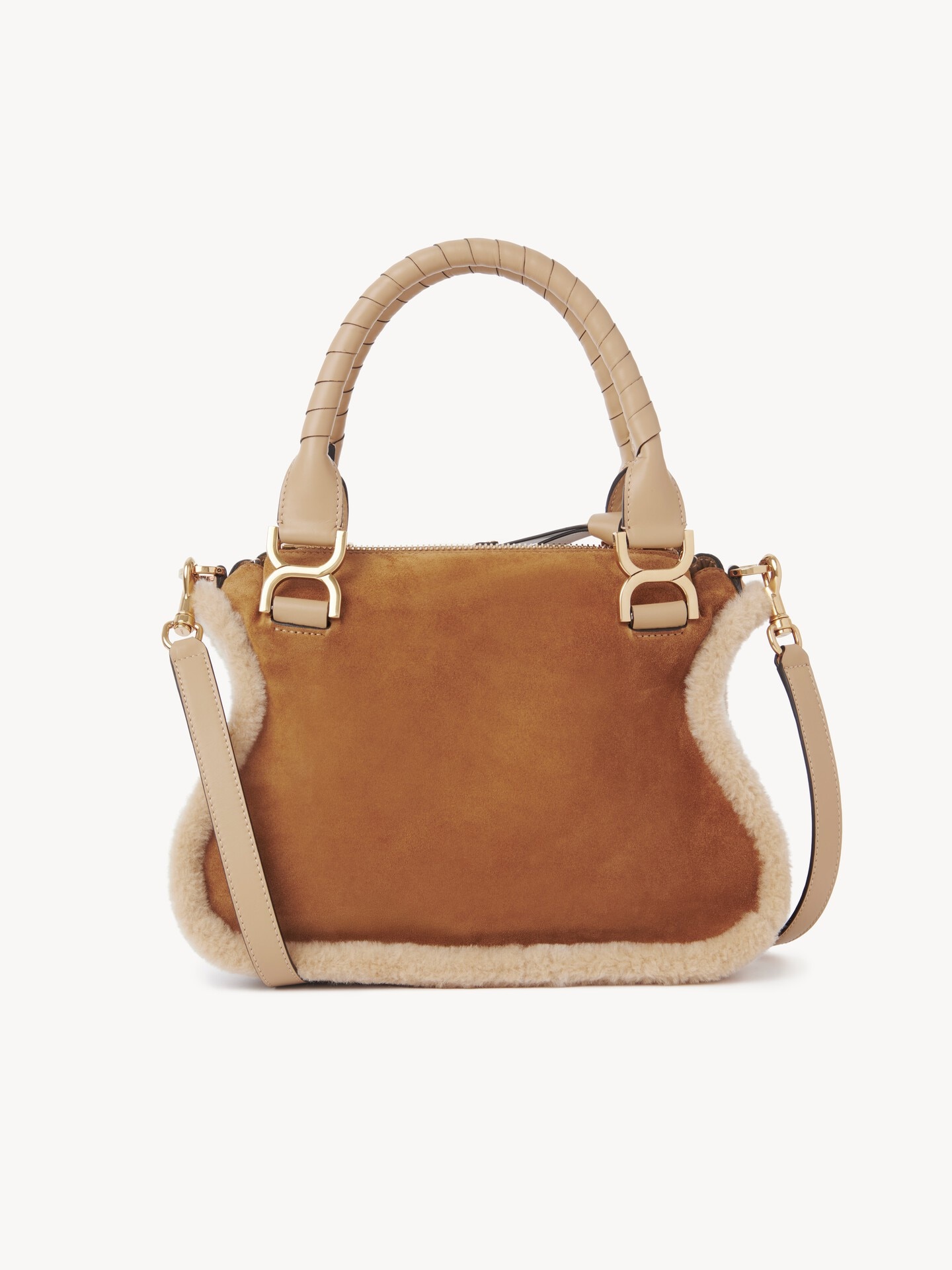 Bolso peque&ntilde;o Marcie de ante y cuero de borrego - 6