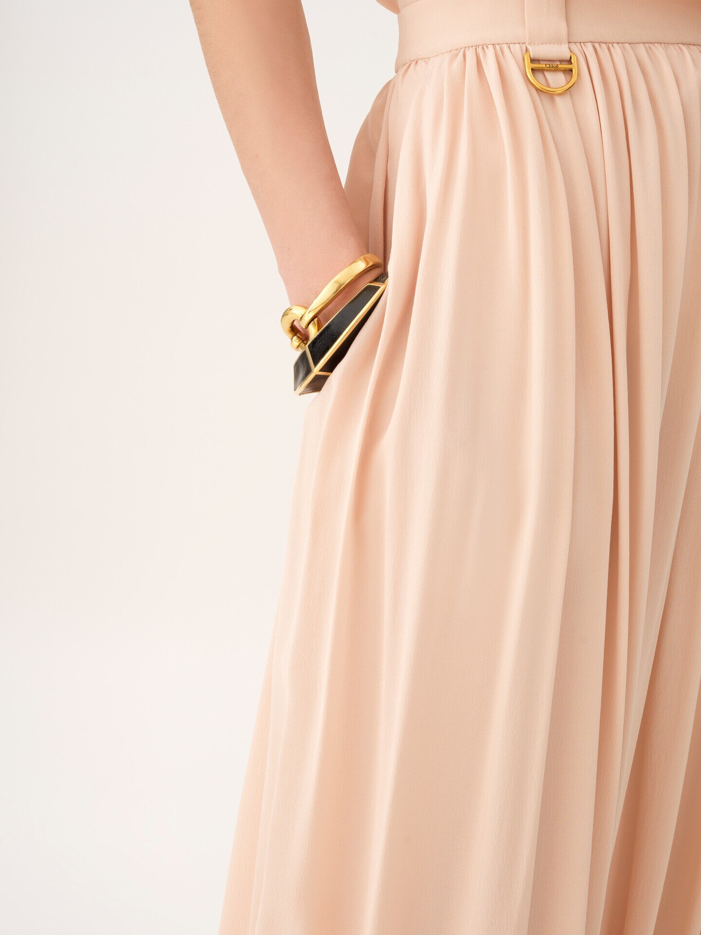 Fluid cropped pants in silk - 7