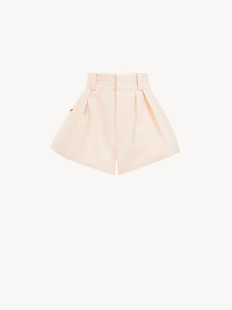 High-rise mini shorts in cotton canvas