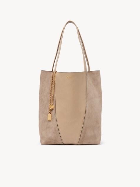 Chlo&eacute; Spin tote bag in grained & suede leather