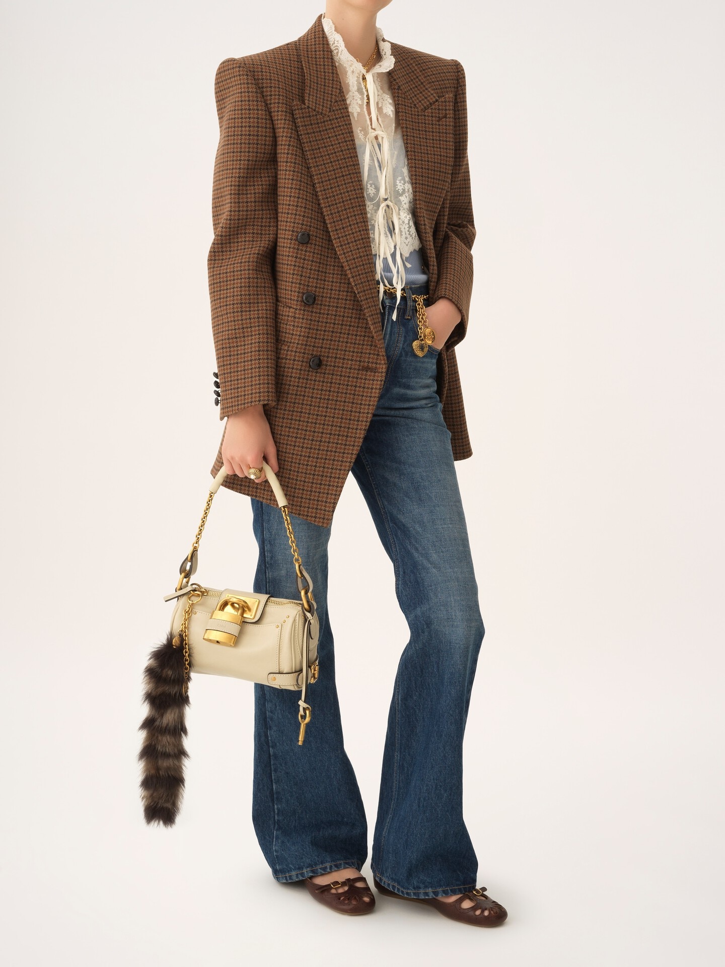 Bolso peque&ntilde;o de cadena Paddington de cuero granulado - 9