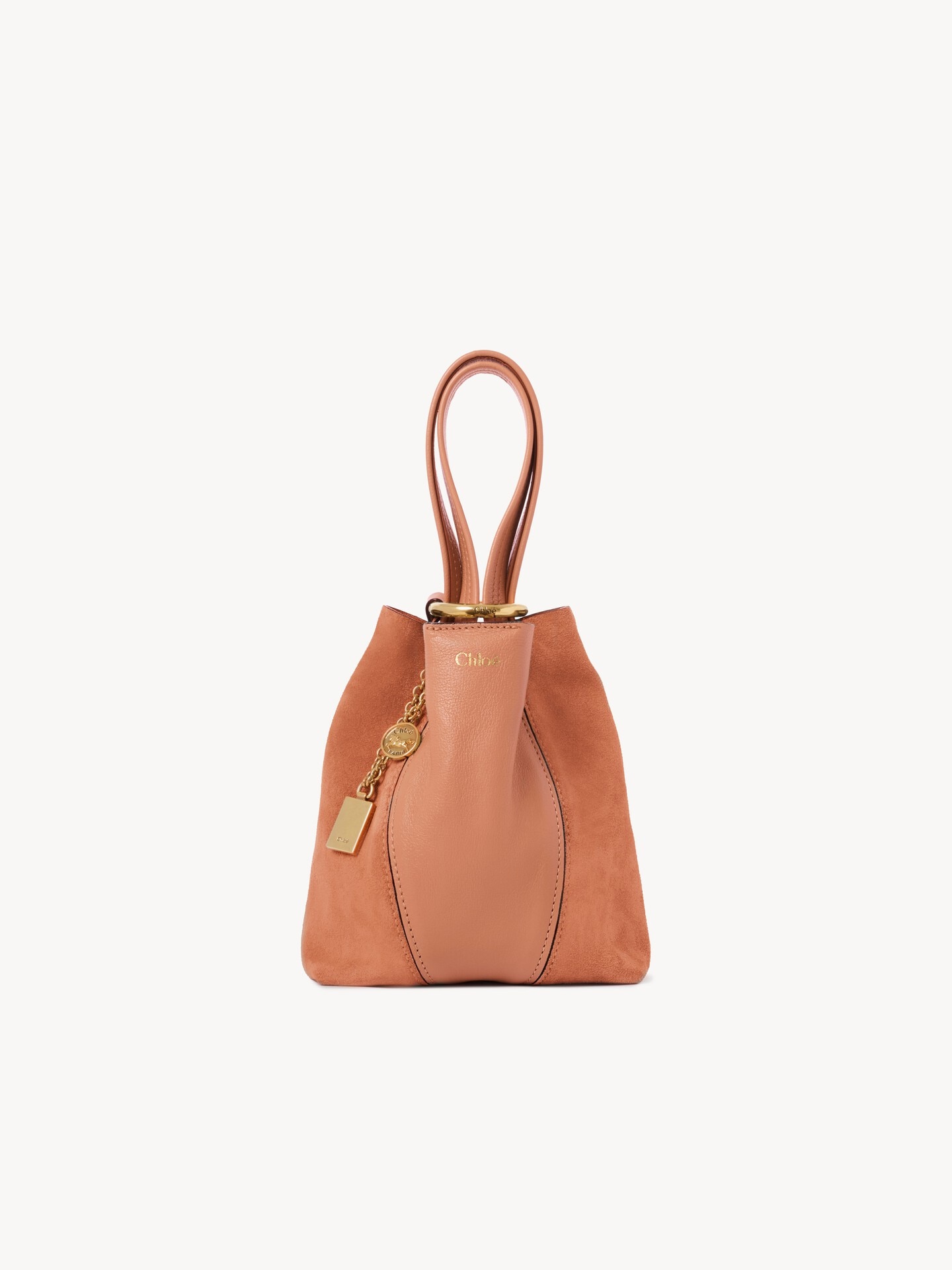 Small Chlo&eacute; Spin tote bag in grained & suede leather - 2.0