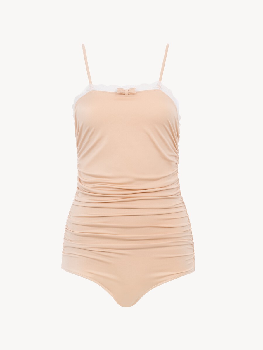 Ruched lace-trimmed bodysuit - 2