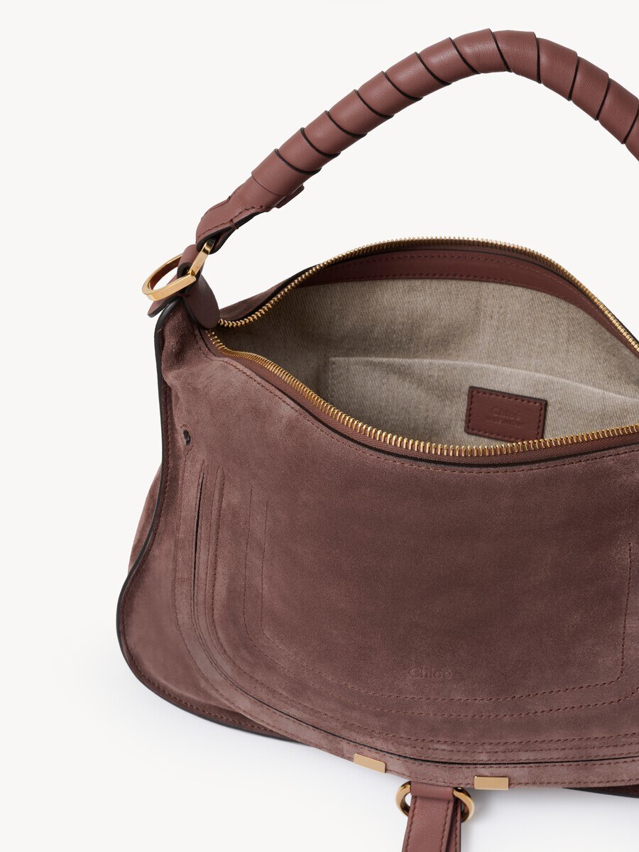 Small Marcie shoulder bag in suede leather - 7