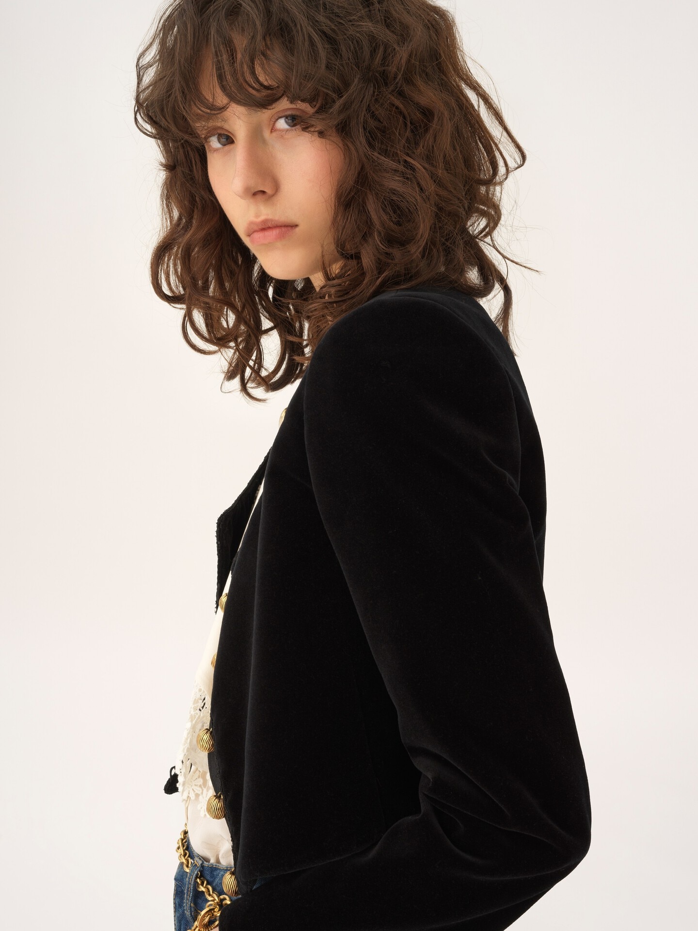 Chaqueta Spencer cropped de terciopelo - 6