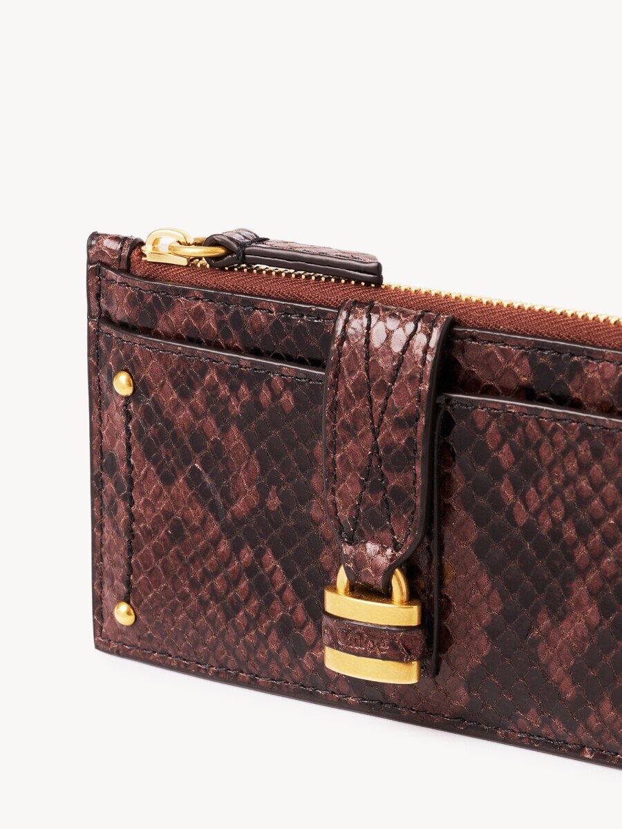 Small Paddington purse with card slots in python-effect leather - 5