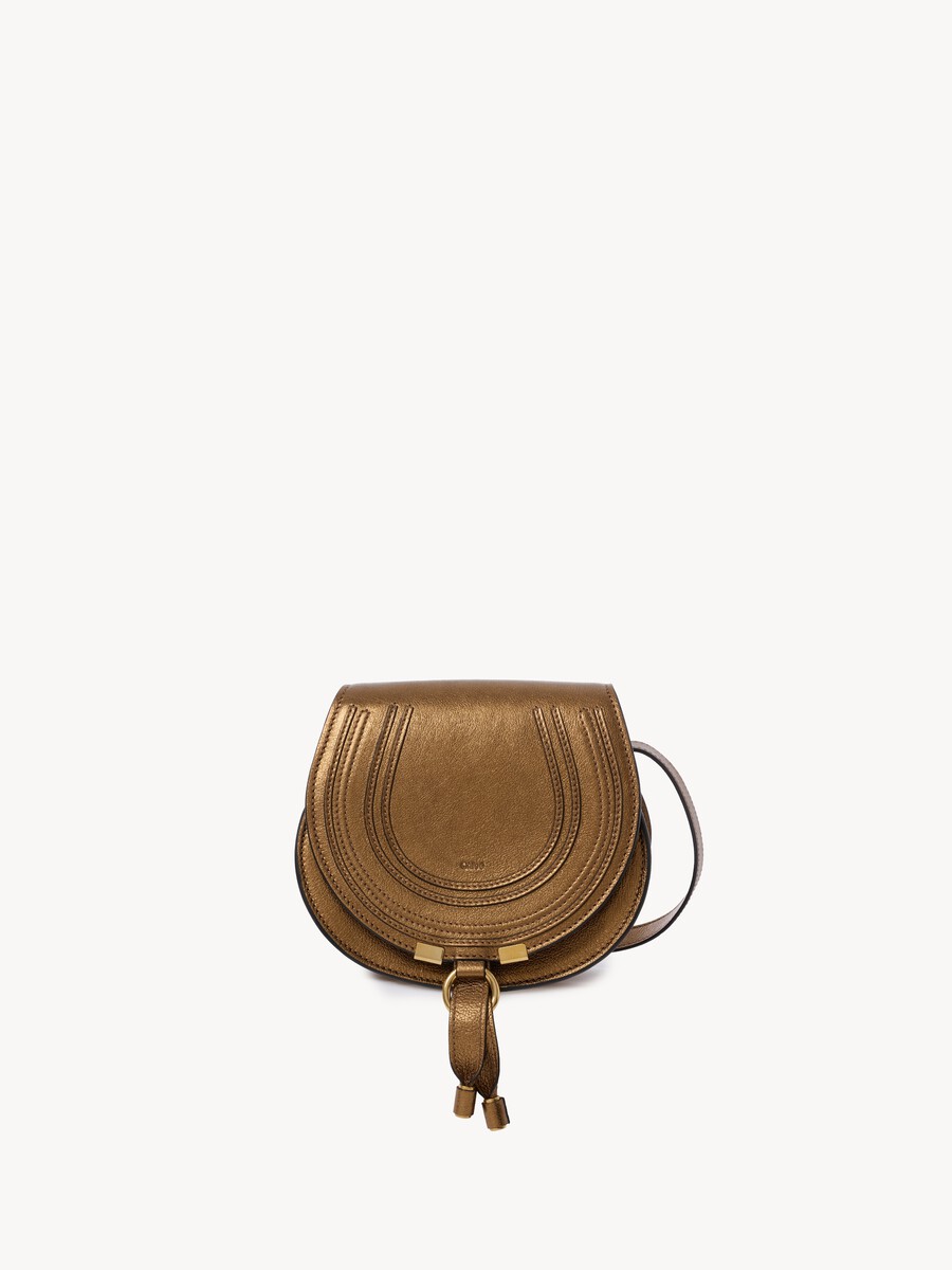 Small Marcie saddle bag in metallized leather - 1