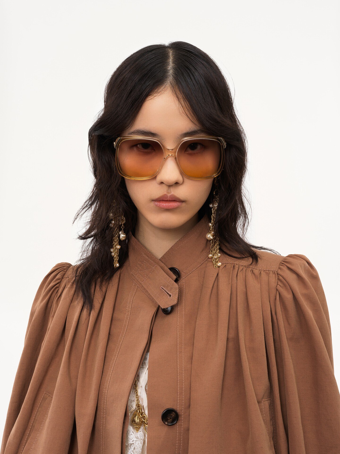 Veste boule fronc&eacute;e en lin et coton - 6