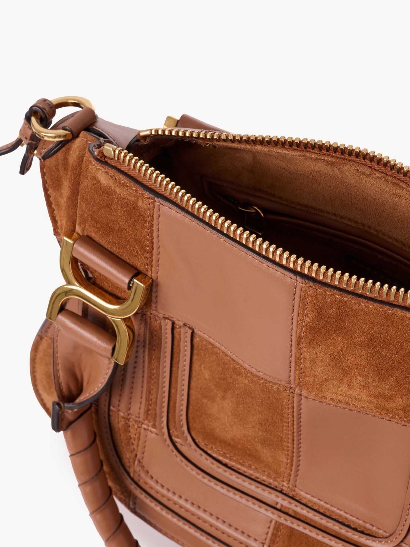 Borsa Marcie piccola in pelle scamosciata e granata - 5.0
