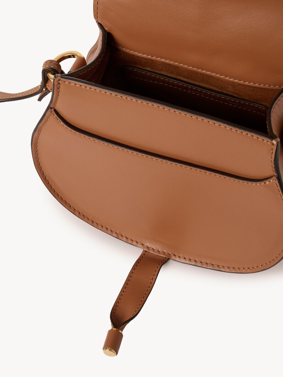 Small Marcie saddle bag in grained & suede leather - 5
