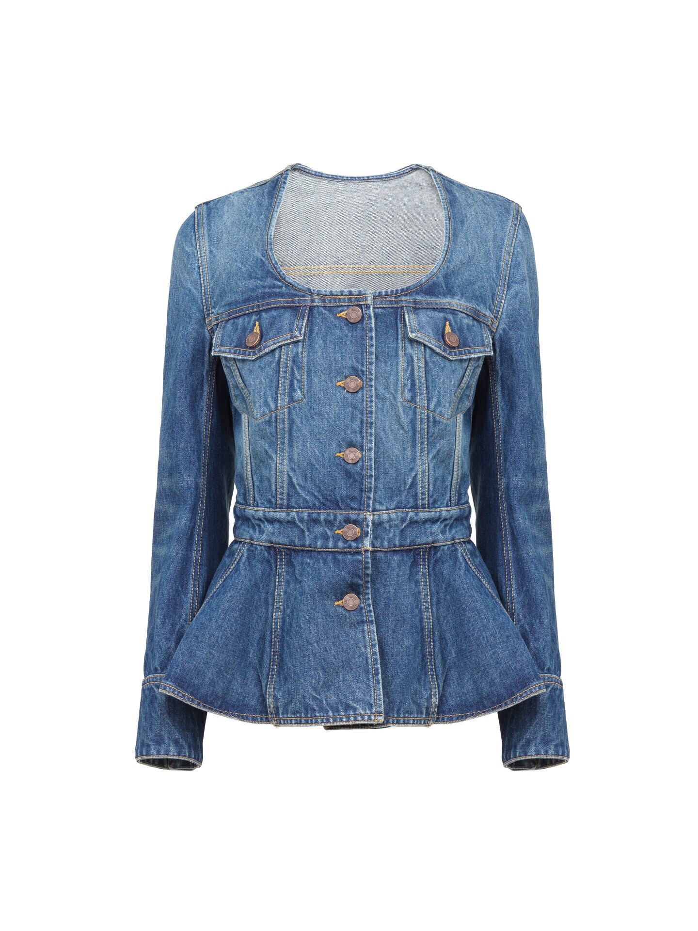 Peplum riding jacket in denim Faded Indigo - Chloé
