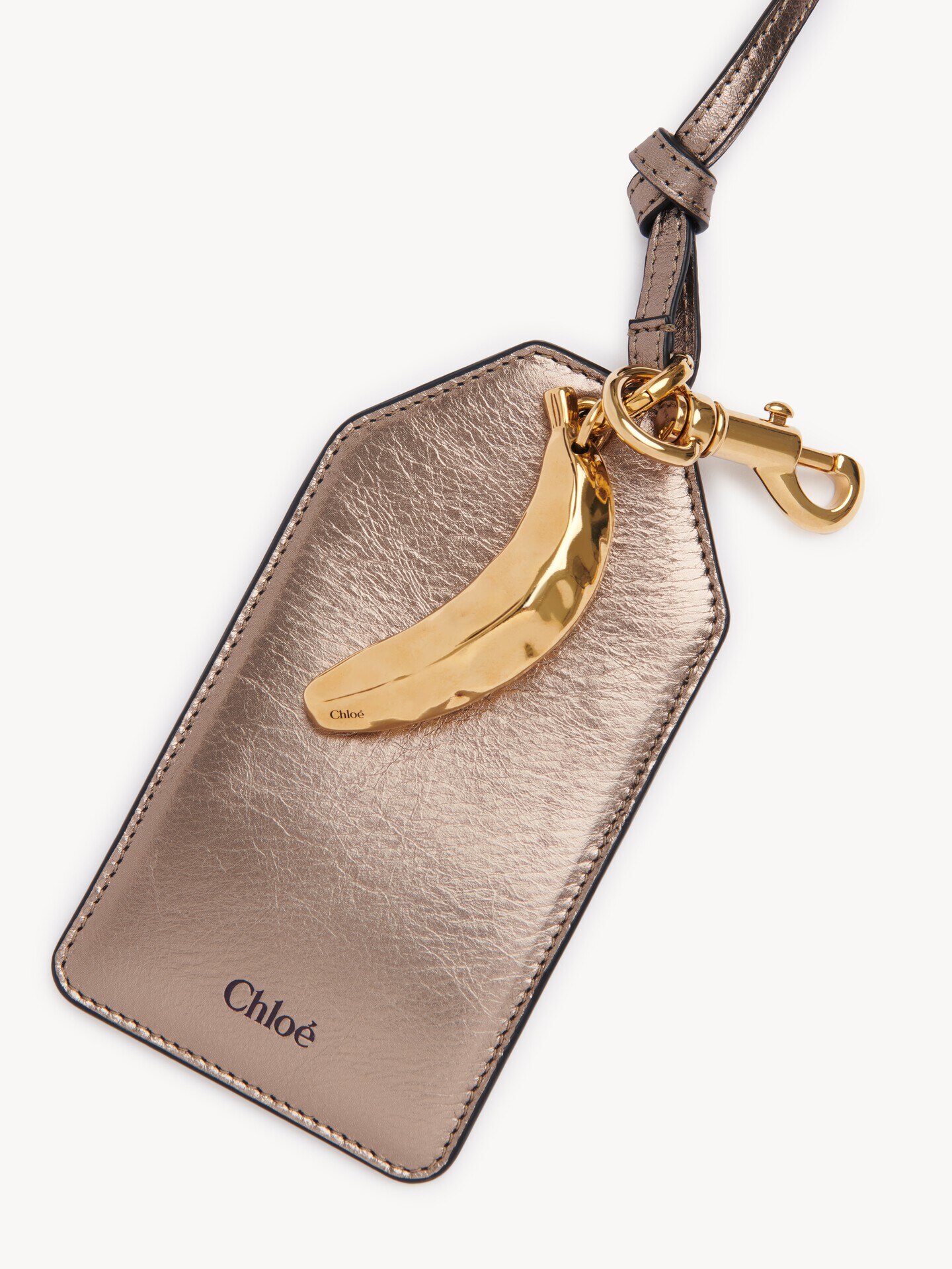 Chlo&eacute; Symbols Banana tag in metallized leather - 4