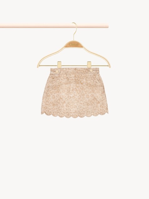 Kids' leopard-print short skirt