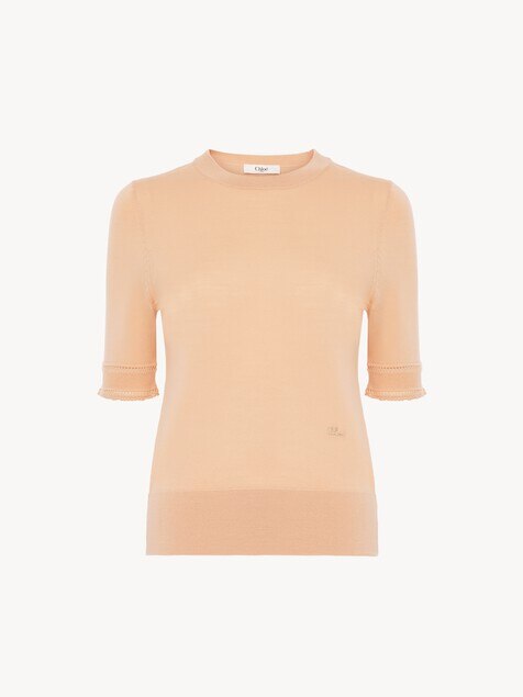 Short-sleeve jumper in a wool knit