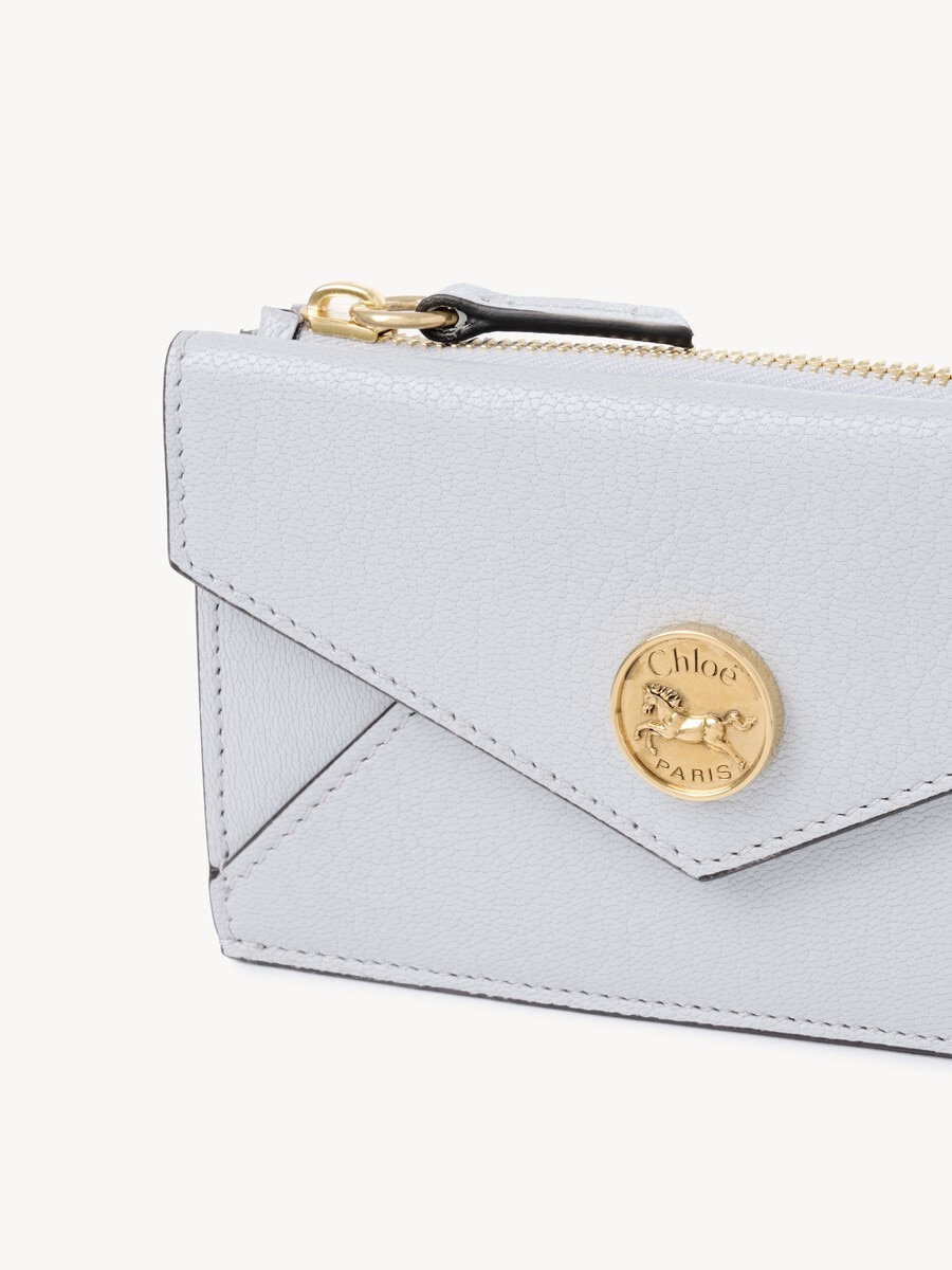 Small Envelope purse with card slots in grained leather - 3