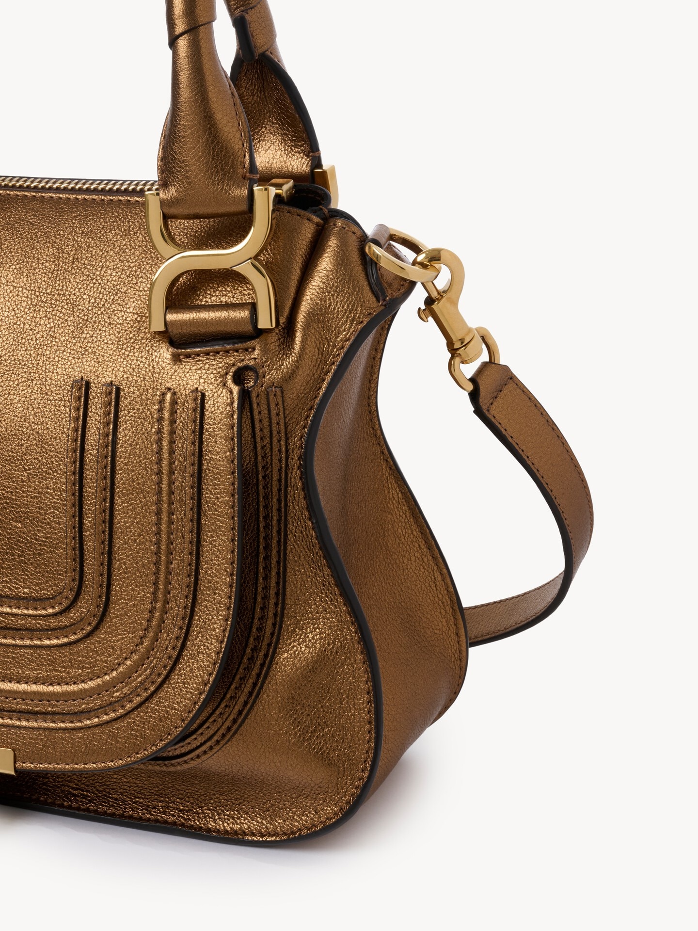 Small Marcie bag in metallized leather - 5