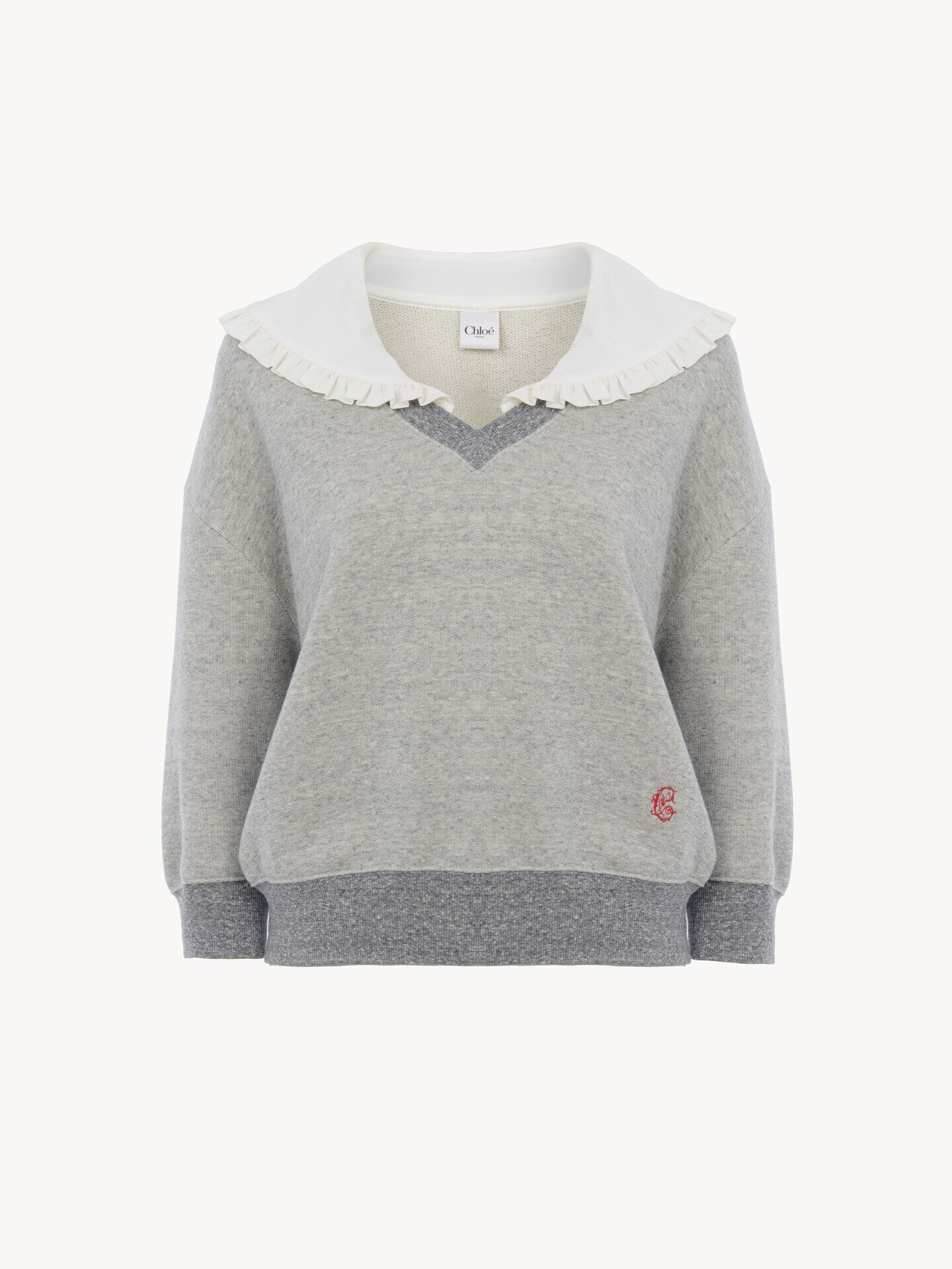 Collar sweater in chin&eacute; fleece - 2