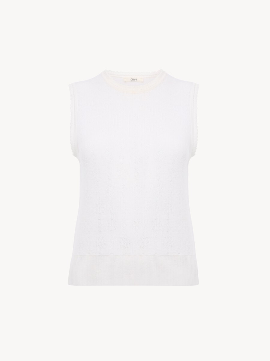 Sleeveless sweater in a wool knit - 2