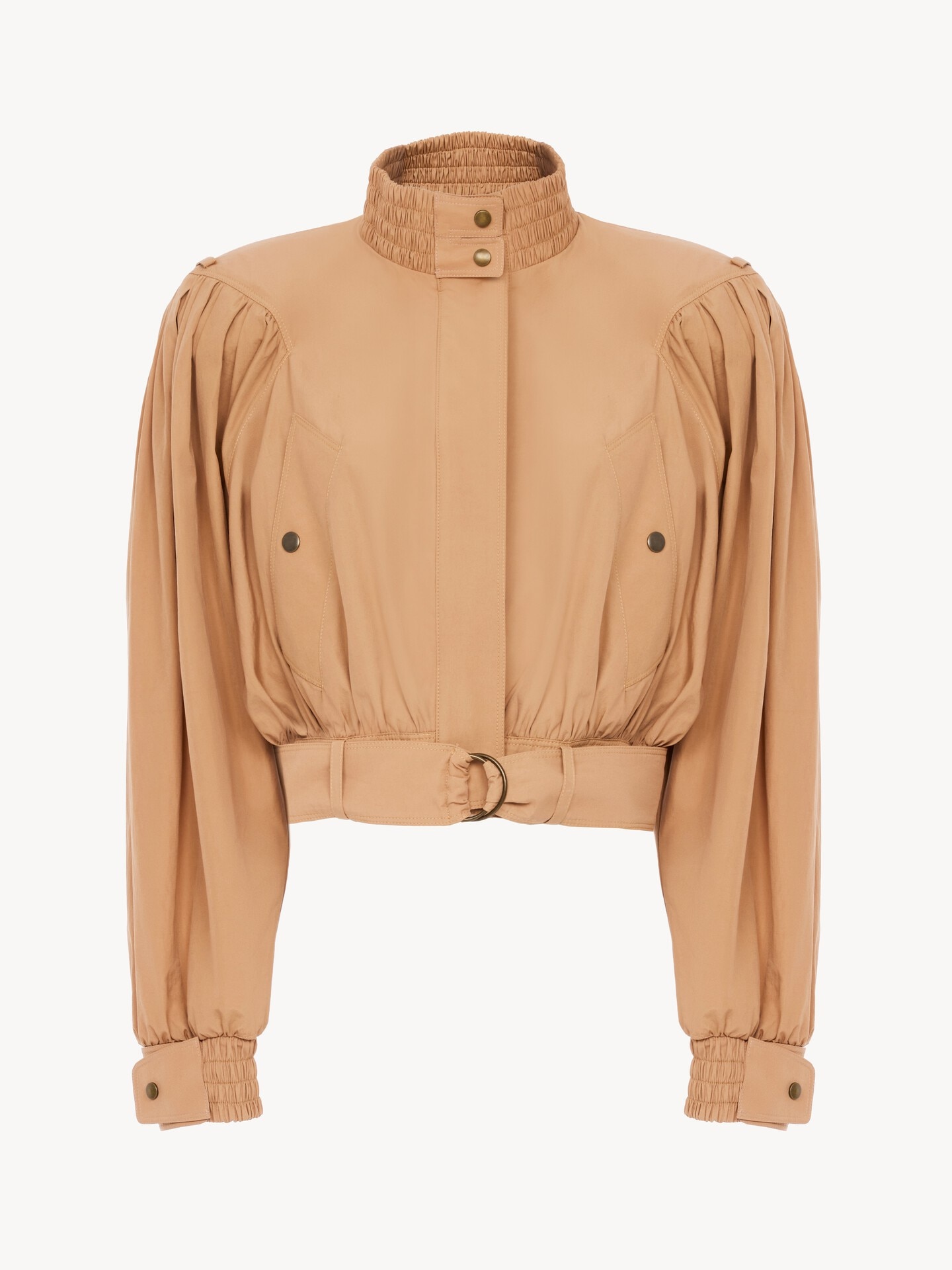 Veste courte fronc&eacute;e en popeline de coton - 2