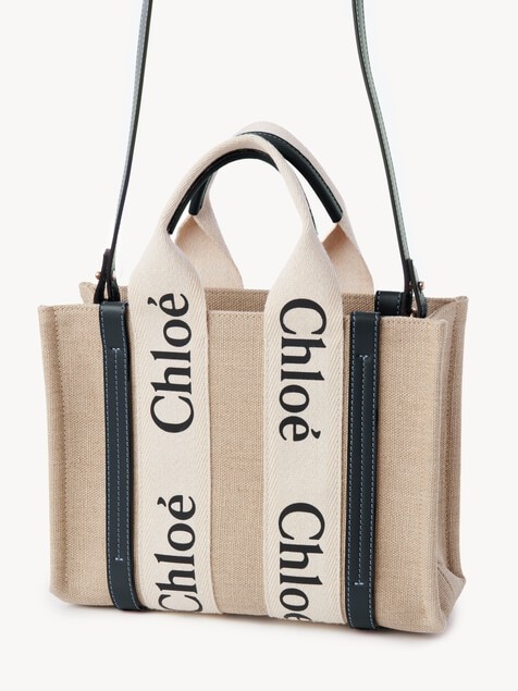Bolso tote peque&ntilde;o Woody de lino