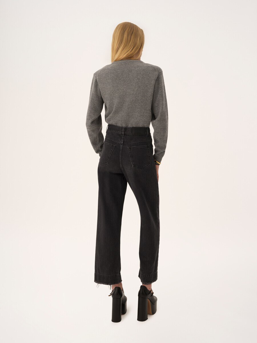 High-rise cropped jeans in denim - 5