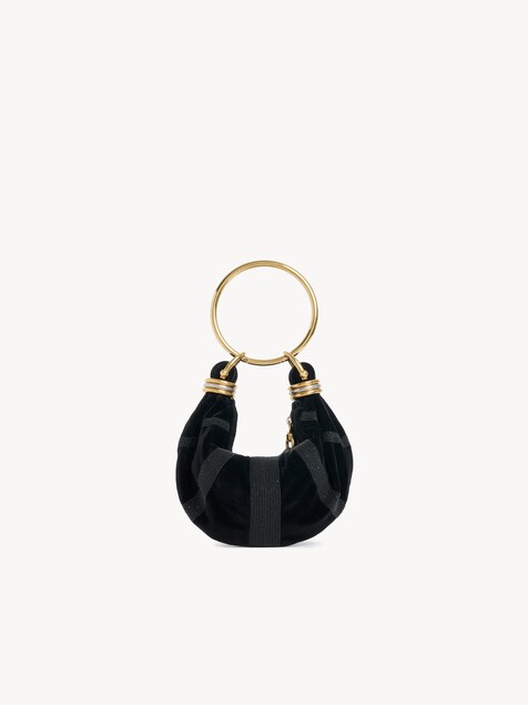 Mini sac hobo Bracelet bag en cuir velours